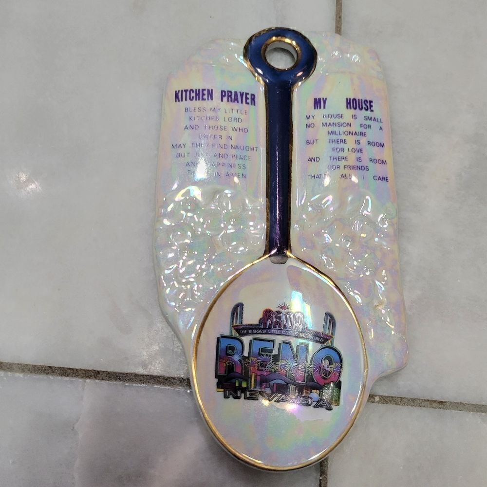 Vintage Wall Plaque "Kitchen Prayer" Spoon Rest "My Home" Hand Painted